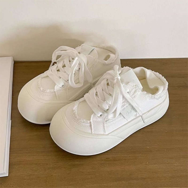 Two Wear Platform Canvas Shoes Women's Spring and Autumn New Summer Board Shoes Bread Shoes Women
