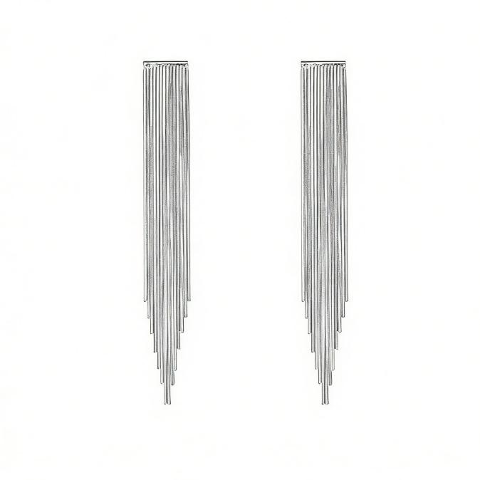 

Long Tassel Earrings Style Exaggerated Chain Pendant Earrings Fashion Commuter Women