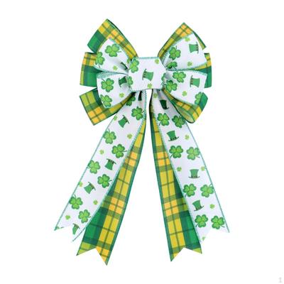 Shamrock Bowknot for St. Patrick's Day Wreath Tree Toppers And Decor