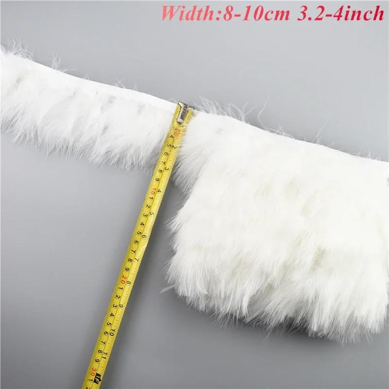 1Meters White Black Pheasant Feathers On Tape Ribbon Turkey Ostrich Fringe Feather Trim Goose Marabou Sewing Clothes DIY Plumes