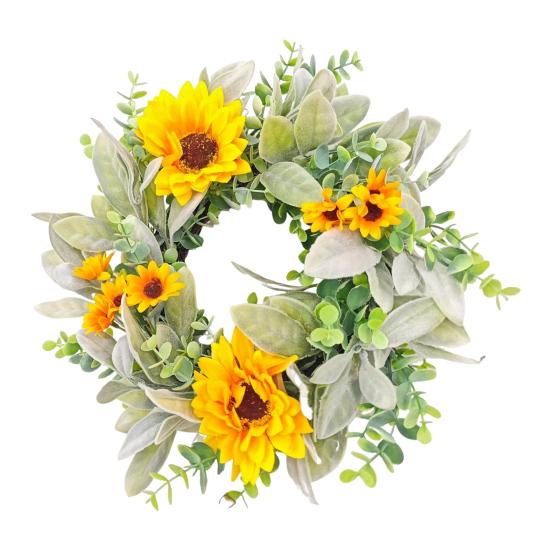 

Искусственный венок из подсолнухов 11,8 дюйма, деревенский весенний венок, декор для фермерского дома, венок для входной двери, для каминной доски, свадебное украшение жёлтый