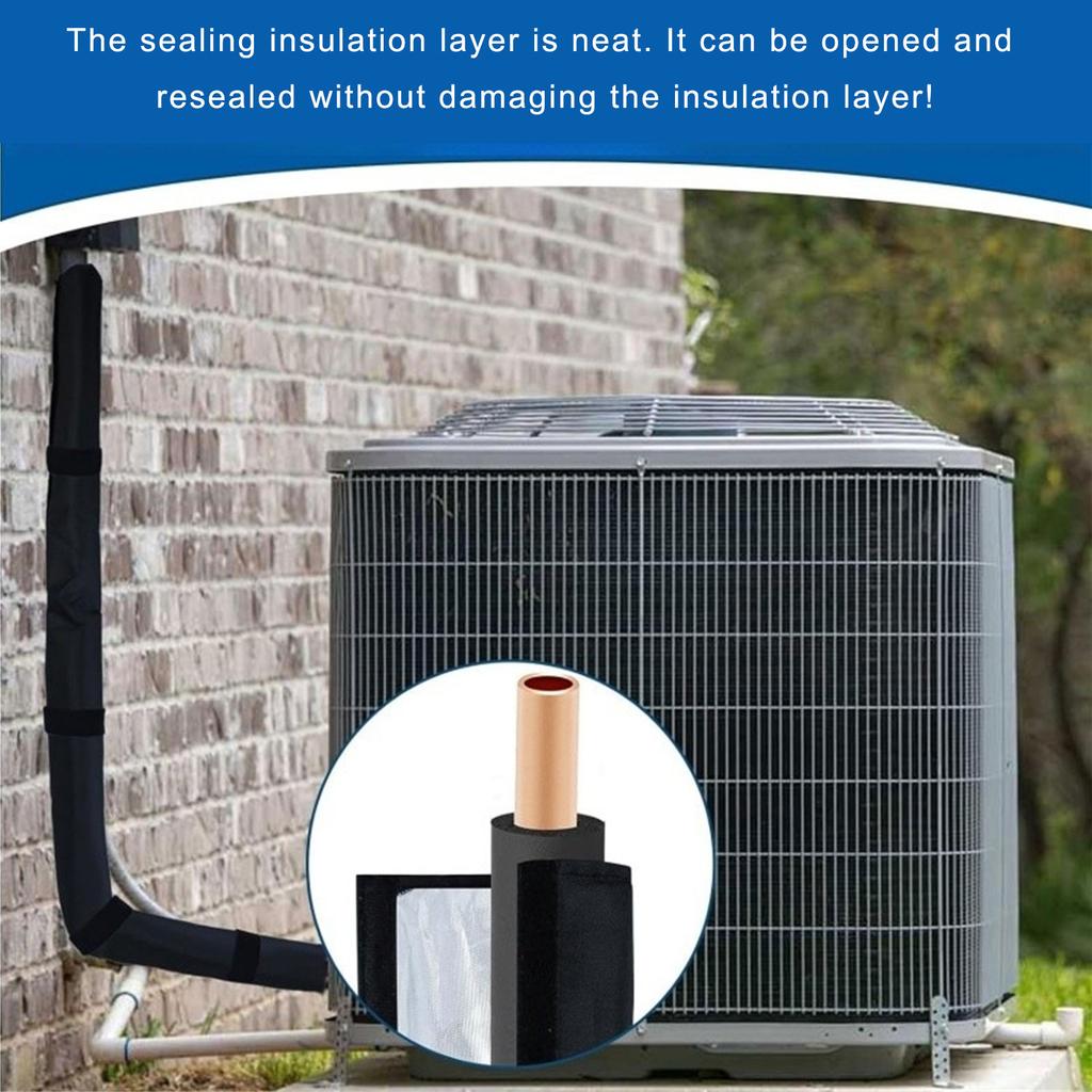 HVAC Copper Pipe Insulation Cover Protector Outdoor 600D Oxford Copper Line Insulation Sleeve Wrap Outside Adjustable