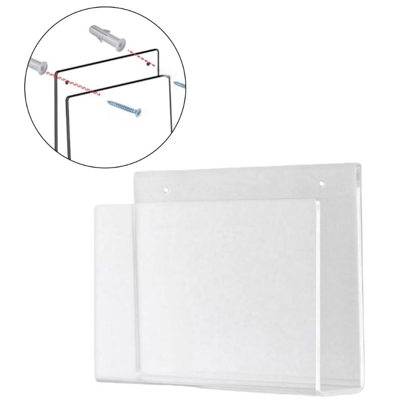 Clear Acrylic Magazine Wall Holder Space Saving Organizers for Books and Documents