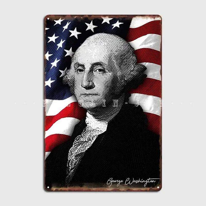 

George Washington Poster Metal Plaque Wall Cave Living Room Custom Plaques Tin Sign Poster 20x30cm（7.8x11.8inch）