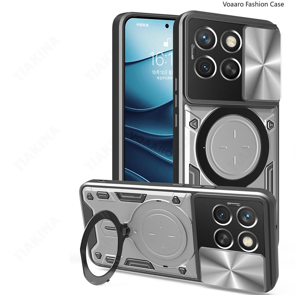 Slide Lens Armor Funda for Honor X6C 4G Case for Honor X8C X6B X8B 200 Smart Play 60 Plus Case Magnetic Ring Stand Holder Cover