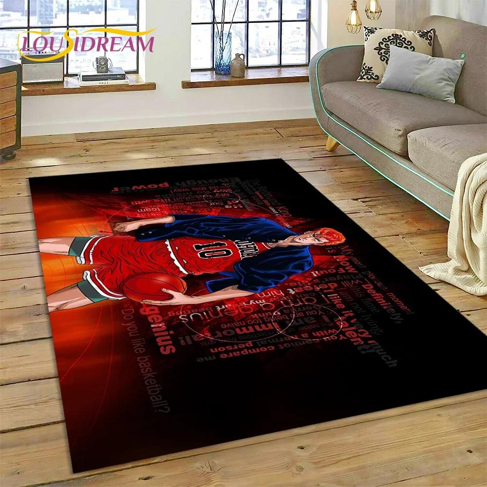 Cartoon Slam Dunk Basketball Anime Carpet Rug for Bedroom Living Room Home Sofa Decoration,Children Game Large Decor Floor Mat