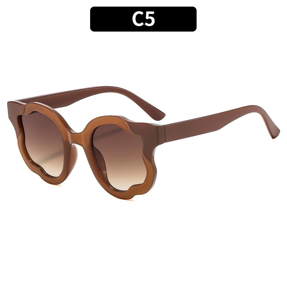 European And American New Large-Frame Irregular Color Matching Plain Sunglasses Personalized Versatile Women'S Sunglasses Advanced Glasses