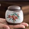 Vintage Ceramic Tea Jar Portable Nuts Coffee Bean Medicinal Powder Storage Jar High-end Small Capacity Tea Box Home Decoration