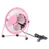 Mini Fan USB Portable Silent Aluminum Blade Home Office Desk Desktop Iron Crafts FansPink