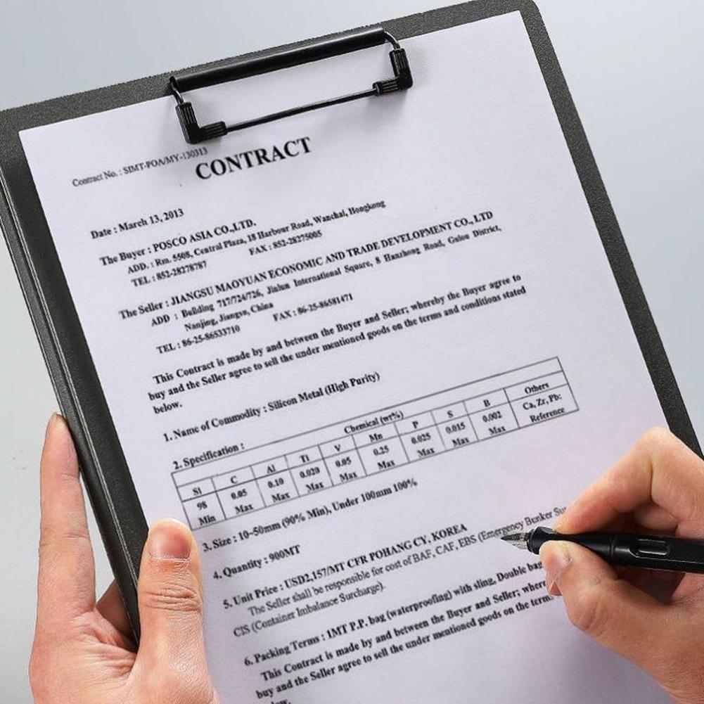 A4 Document Folder Office Stationery Student Test Paper Organizer Lecture Notes Clip File Folder Speech Script Storage