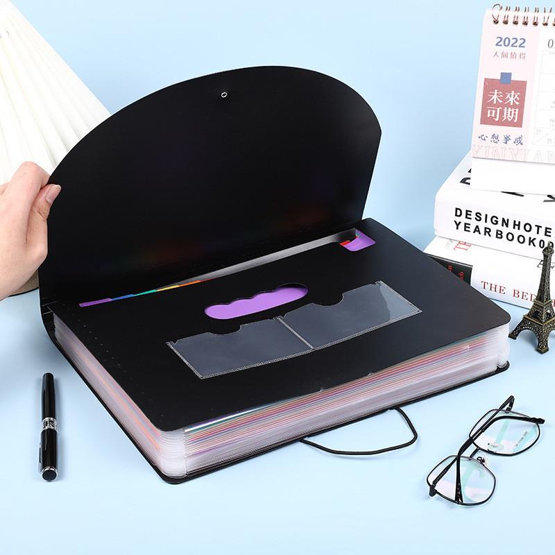 25, 37 Pockets File Folder Accordion File Organizer/Portable Expandable Plastic Filing Box, Paper/Document/ with Colored Tabs Holiday Gift No