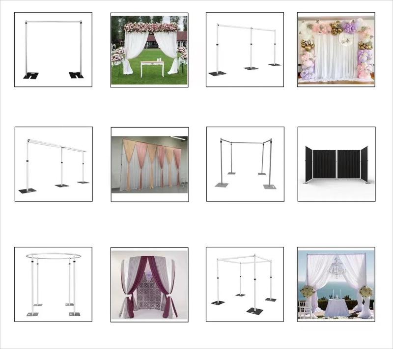 3x6m Double Layer Retractable Backdrop & Curtain Stand for Weddings – Aluminum Alloy Display Stand