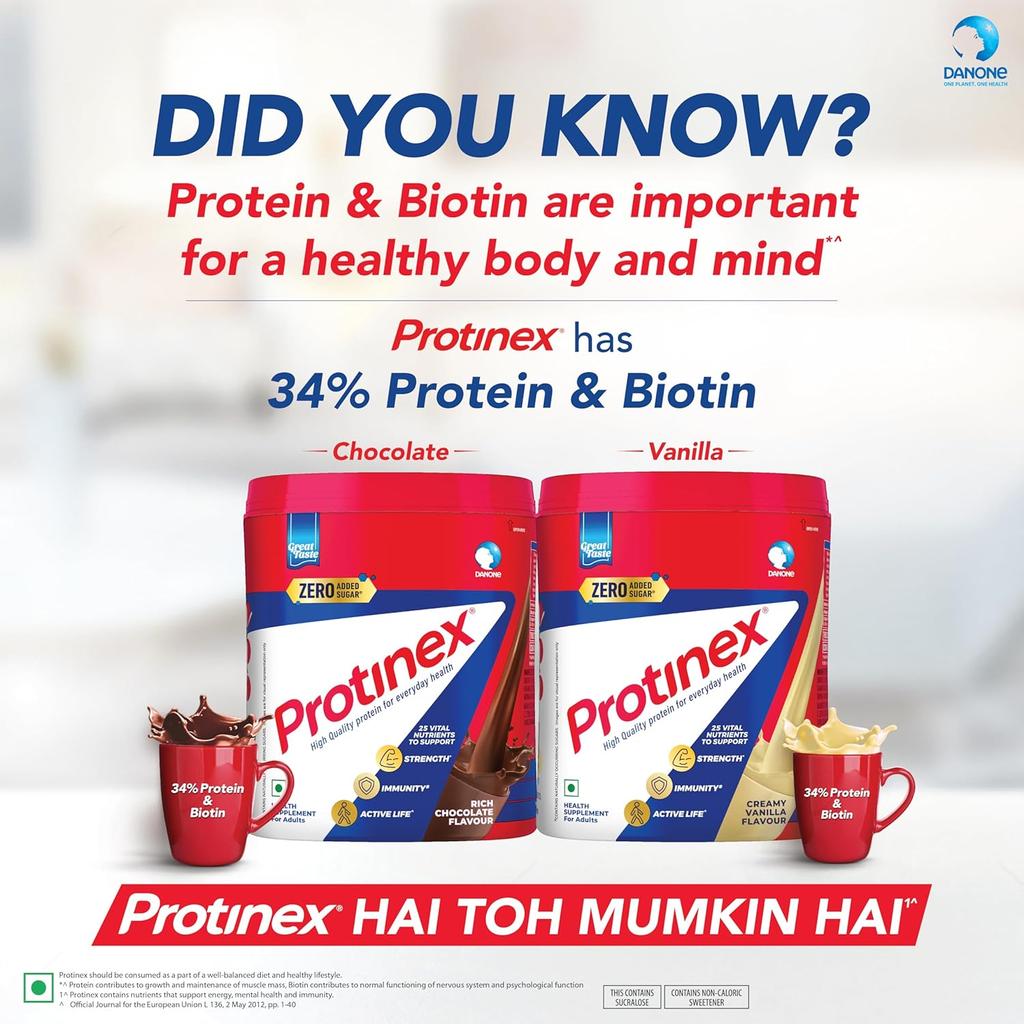Protinex Nährstoffreiches Proteinpulver für Erwachsene Cremige Vanille Geschmack Hoher Proteingehalt 200 g/250 g Beutel mit 25 Essentiellen Nährstoffen