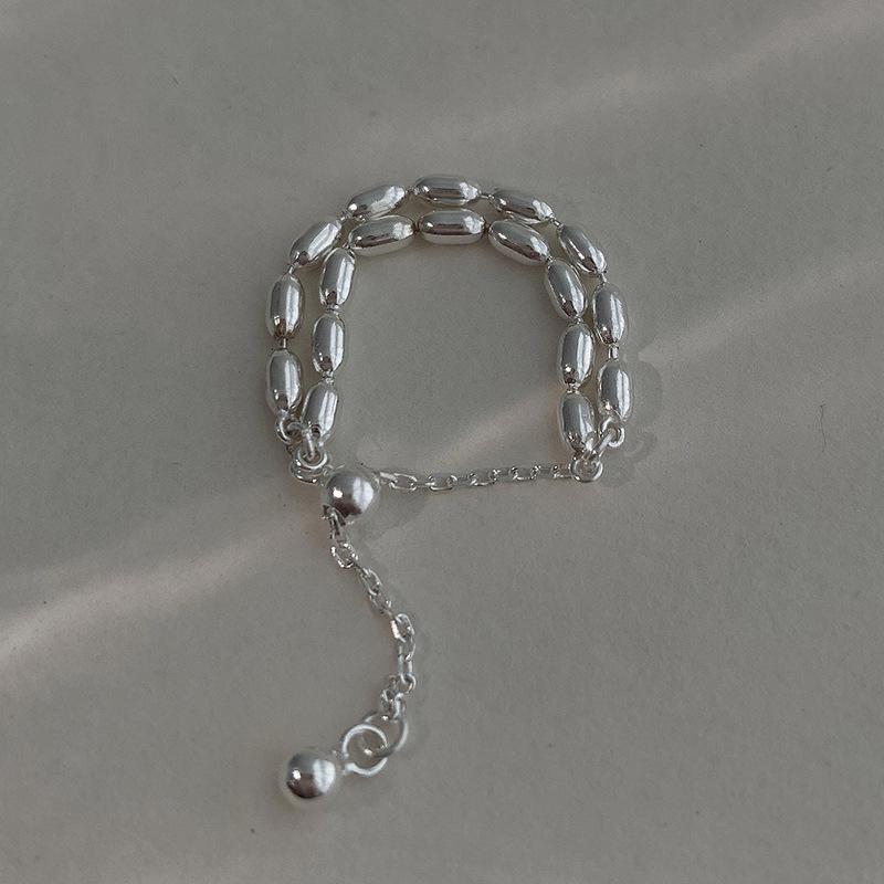 Sophisticated Sterling 925 Silver Geometric Adjustable Ring Contemporary Style For Women Fashionable
