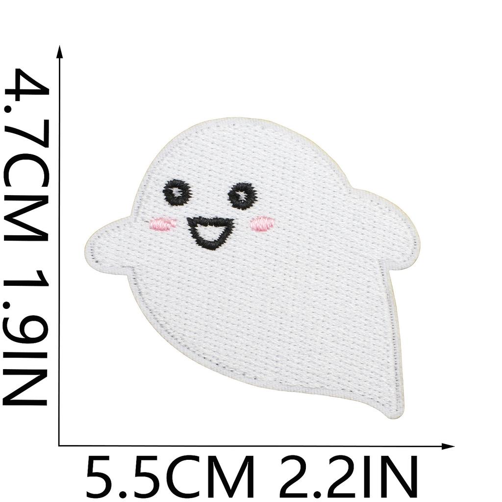 Ghost Embroidery Cloth Sticker Halloween Piao Ghost Patch Sticker Festive Atmosphere Dress Up Embroidery Label Pumpkin Spider Web