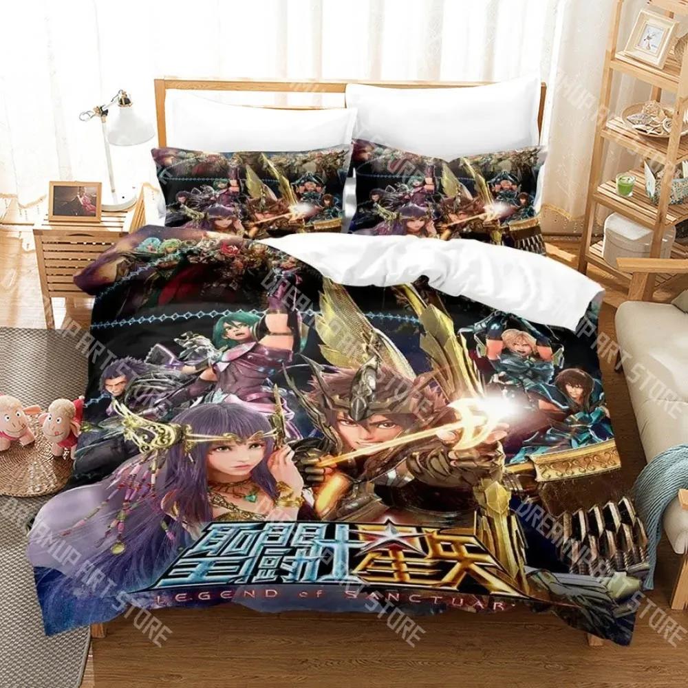 3D Print Fashion Anime Saint Seiya Bedding Set Boys Girls Twin Queen Full Size Duvet Cover Pillowcase Bed Adult Bedroom