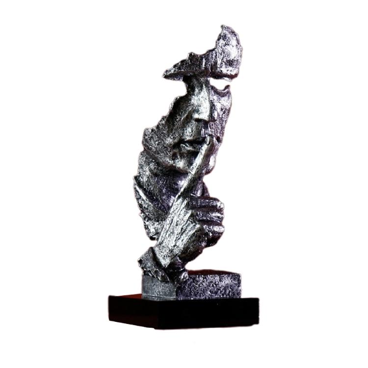 Exquisite Silence is Golden Thinker Statue Figurine Handcraft Entrance Objects серебряный