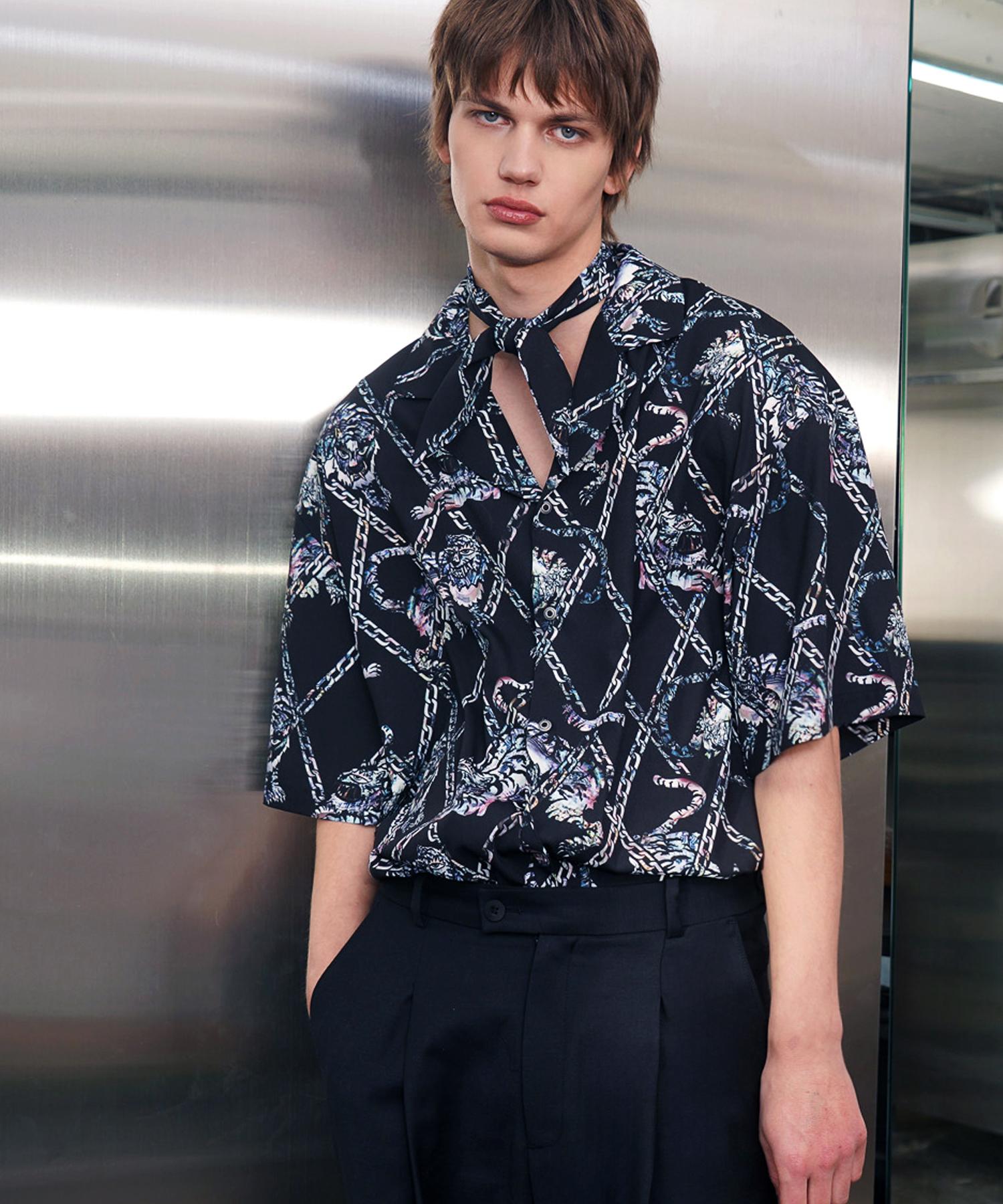 Боулинг-рубашка с принтом из перламутра Untage (унисекс)_Uts-Ss10 Black/M
