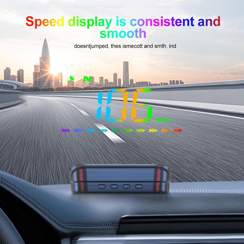 M23 Head Up Display GPS Windshield Digital Speedometer MPH Plug and Play for Car HUD Color Display with Speed Warning Direction