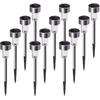 Solar Lights Outdoor, 12Pack Stainless Steel Outdoor Solar Lights - Waterproof, LED Landscape Lighting Solar Powered Outdoor Lights Solar Garden