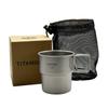 Portable Pure Titanium Travel Mug with Folding Handle - Outdoor Tea Infuser & Kettle Cup Set