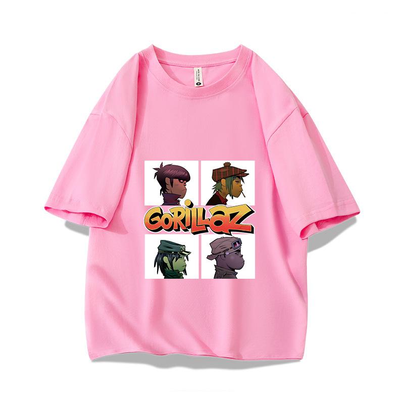 Music Band Gorillaz Punk Rock Print 100 Cotton T Shirt Unisex Women Summer 90s Oneck Cotton Short Sleeve Tshirt Vintage Y2K Tee
