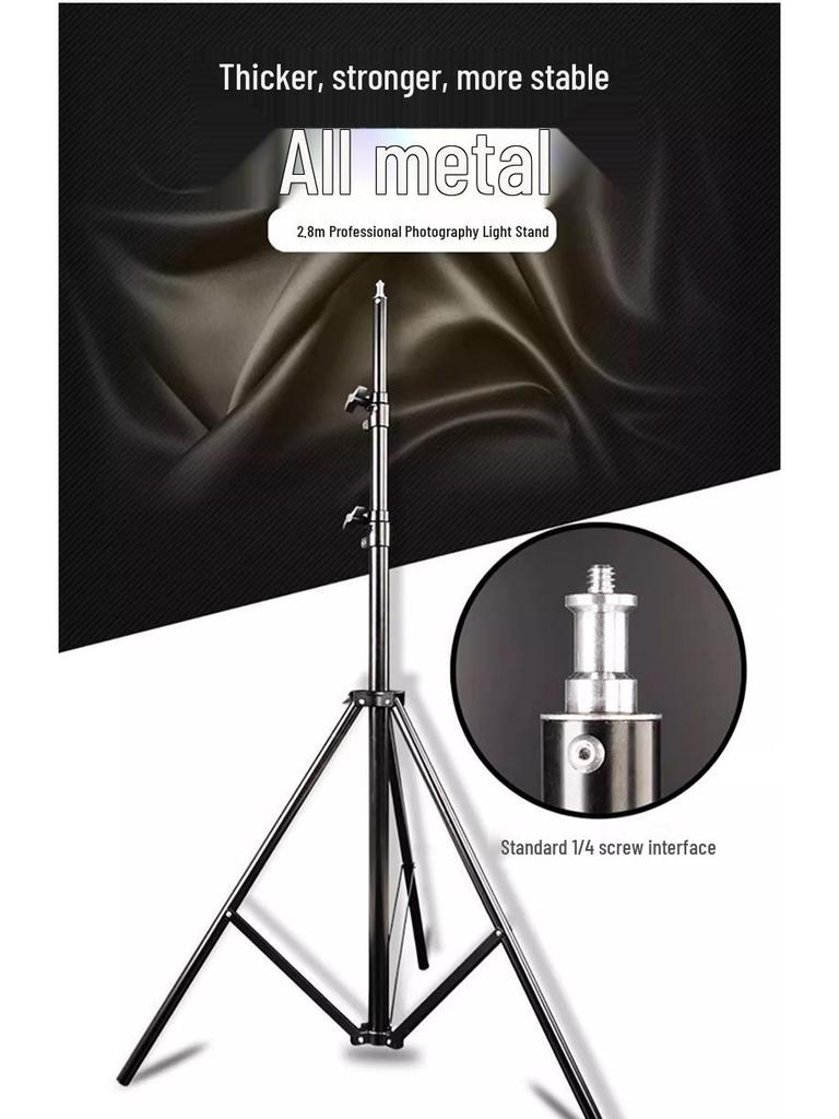 Suporte de Luz de Tripé LED para Fotografia ao Ar Livre, Ajustável de 2-2,8 Metros