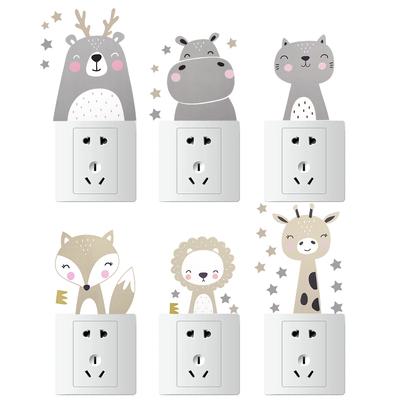 1 pièce Autocollants de décoration d'interrupteur animal de dessin animé