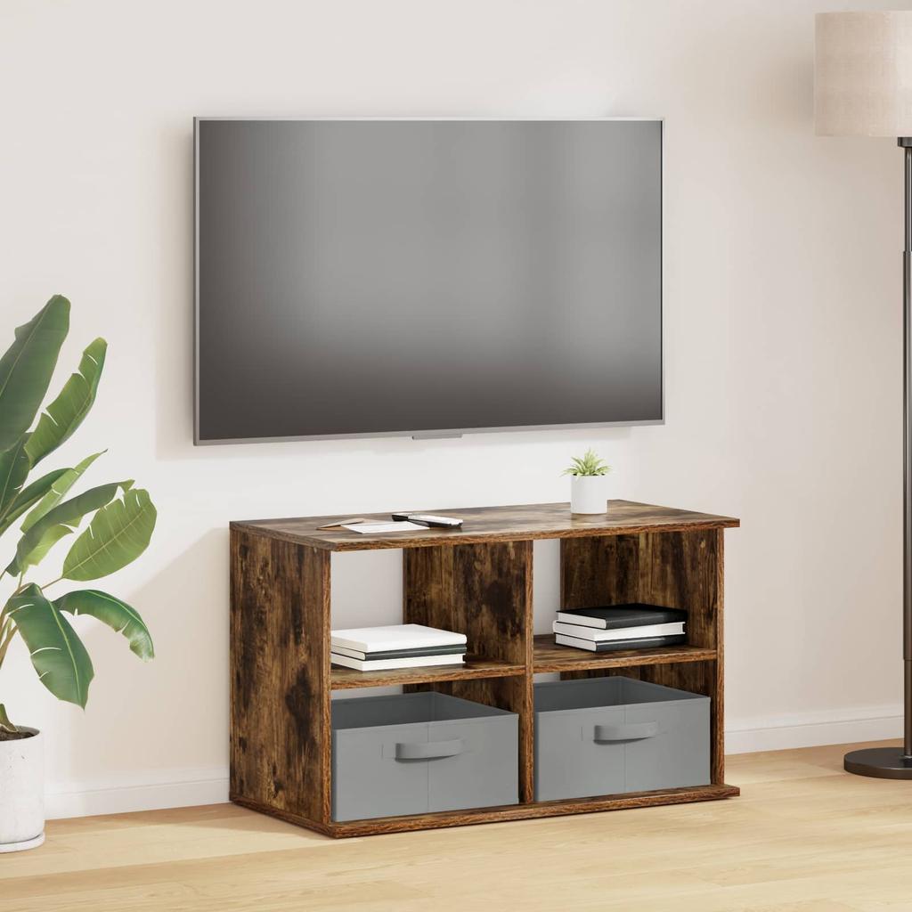 TV Stand with Drawers Smoked Oak 79 x 40 x 48 cm