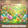 2D Plane One Person Easter Spring Flower Photography Background - Pastel Garden Scene and Chicks - Easter Birthday Wedding