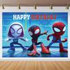 Spider-Man and His Amazing Friends Cartoon Photography Background Children's Birthday Decoration Background Props Room Poster