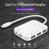 5-in-1 Multifunktionaler USB zu Type-C OTG Adapter mit Dockingstation, U-Disk-Unterstützung, Kopfhöreranschluss und Ladefunktion