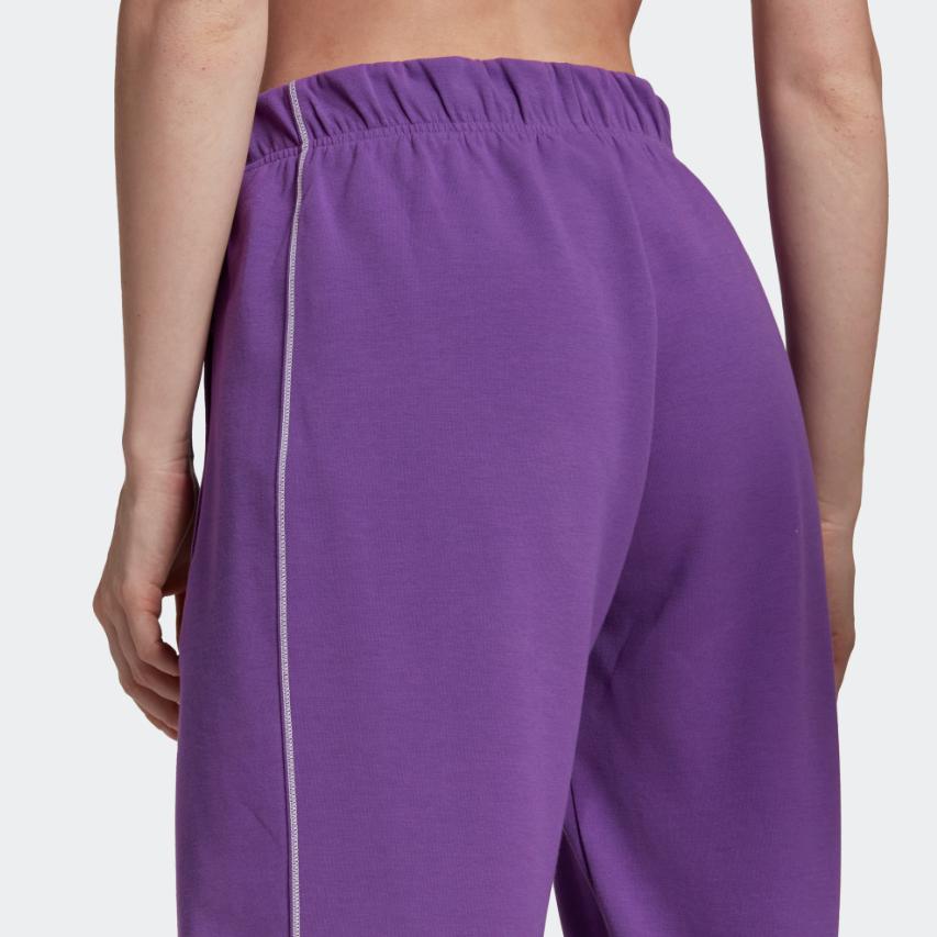 Adidas Printed Logo Side Zipper Slim Fit Straight Leg Sports Pants Women Pants Purple HT0087