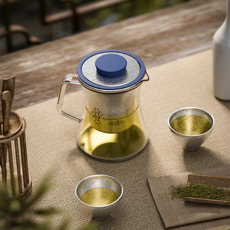 OUDON Pure Titanium Travel Tea Set with Borosilicate Glass