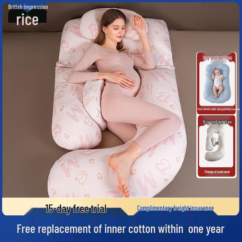 U-Shaped Pregnancy Pillow: Side Sleeping, Lumbar and Leg Support for Pregnant Women
