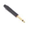 6.35 Mm Gold-Plated Microphone Audio Plug Mute Plug Connector Jack Mono Assembly Microphone Connector Mono Plug