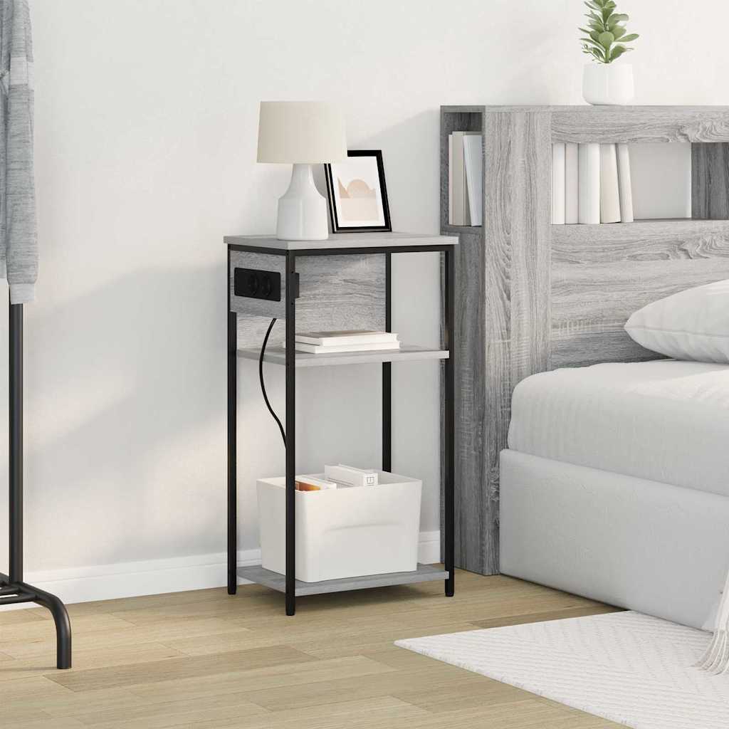 Nightstand Grey Sonoma 41 x 28 x 76 cm Engineered Wood