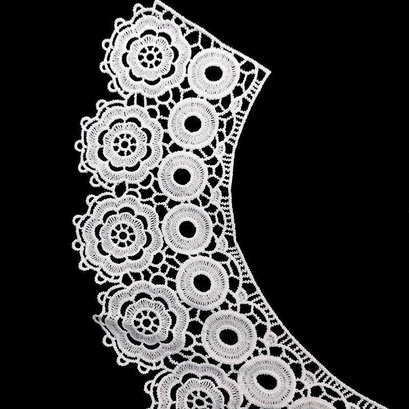 Lace Embroidered Collar Circumference Flower Piece Milk Silk Embroidered Hollow Fake Collar, Water-Soluble Collar, Shoulder Collar Corsage Accessories