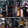 Halloween Magic Cat Phone Case for Samsung A54 A14 A24 A34 A17 A37 A57 A55 A35 A25 A15 A07 A05S A04S A12 A22 A32 A52S A72 Galaxy