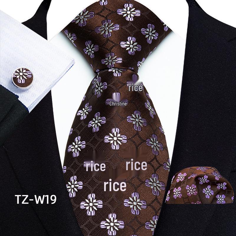 Floral Stripe Paisley Artistic Men's Tie, Pocket Square & Cufflinks Set - 2025 Edition