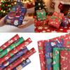 10m/roll Kraft Christmas Wrapping Paper Cartoon Santa Claus Elk Gift Box Packaging Material New Year Xmas Party DIY Decoration