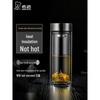 HEENOOR Double-Layer Glass Water Bottle