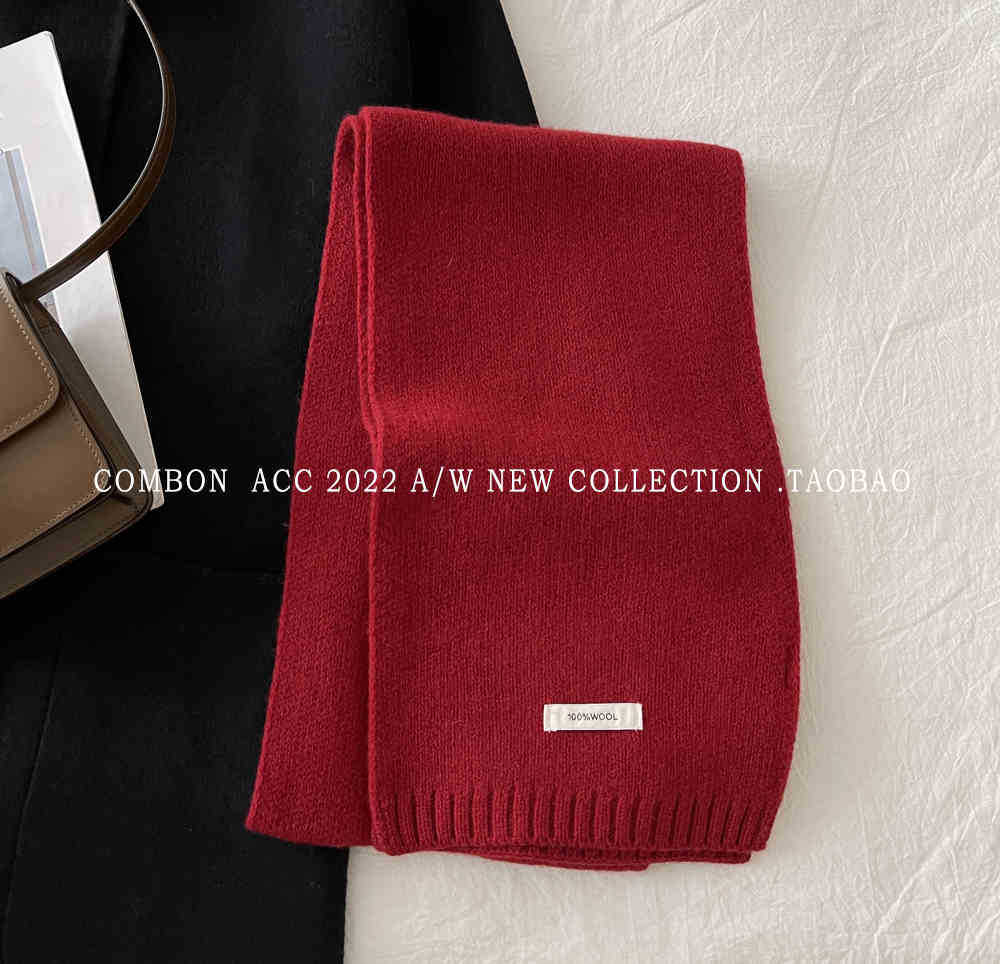 Utvalgt australsk ull 100 % kashmirskjerf ensfarget herre og dame vinter varmt strikket skjerf