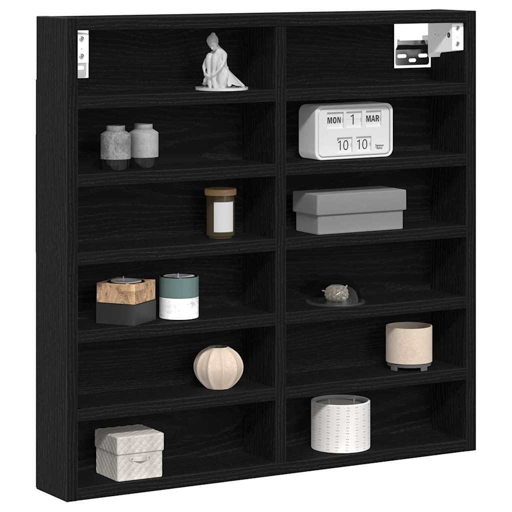 Vitrine in Schwarz-Eichen-Optik 60 x 8,5 x 58 cm Holzwerkstoff