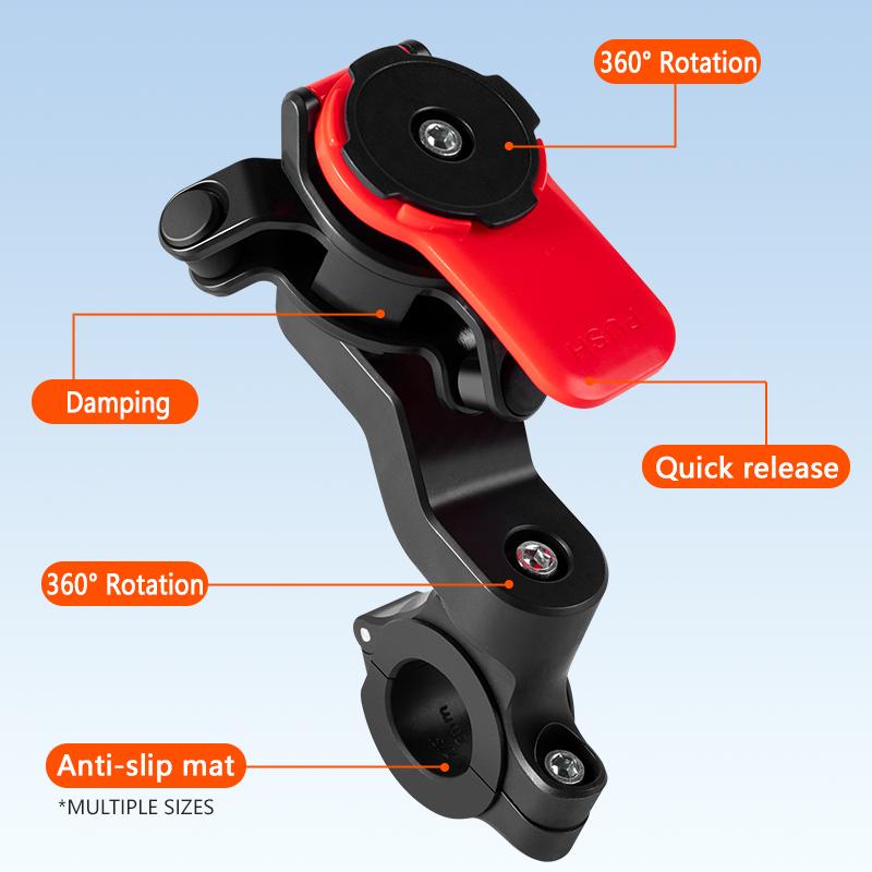 Universal Secure Cell Phone Holder for Handlebars Multi-purpose Mount Fit for Motorcycle Bicycle E-Bike and Daily Scooter