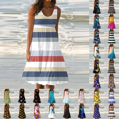 Women's Dress Casual Print Slip Beach Skirt Sundress
