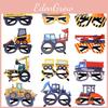 Fun And Colorful Construction Vehicle Themed Glasses For Kids Birthday Party Decorations