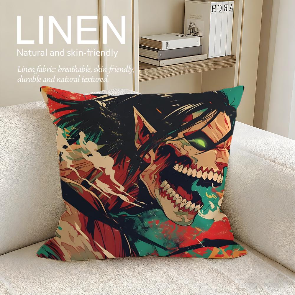 Action Attack On Titan Cushion Cover Pillowcase Set Pcs X X Breathable Washable Sofa Cushion Cover