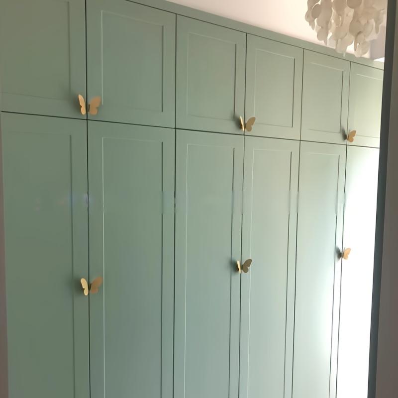1 Pair Sturdy Butterfly Shaped Metal Finger Pulls Brushed Finish Drawer Cabinet Handles with Symmetrical Design Knobs