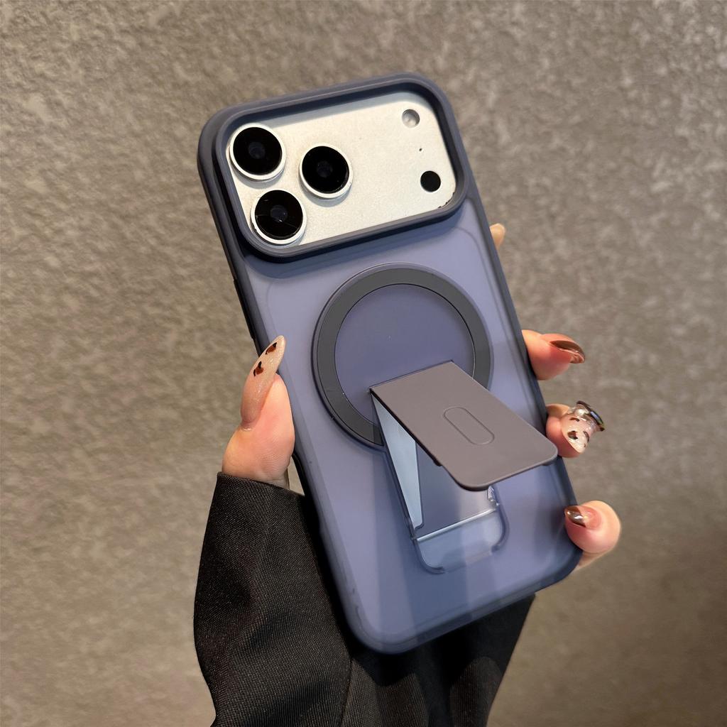 Applicable to iPhone17PROMAX mobile phone case anti-fingerprint invisible magnetic suction bracket Apple 16/15 protective case